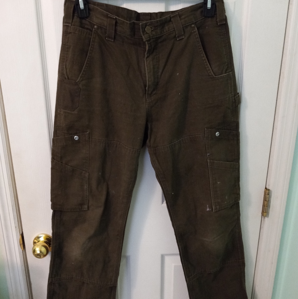 VINTAGE Men's Distressed Carhartt Double Knee Cargo Pants